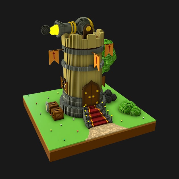 Voxel Medieval Tower by ErenKatsukagi