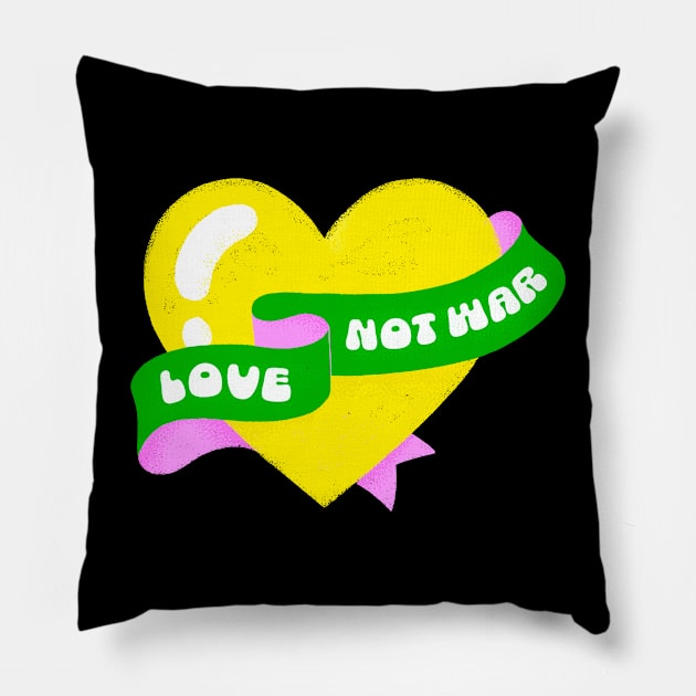 Love Not War Pillow by Ineko Kawai