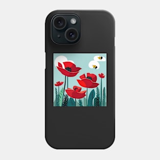 Bees And Poppies Phone Case