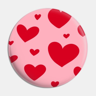 Pink and Heart Heart Pattern Pin