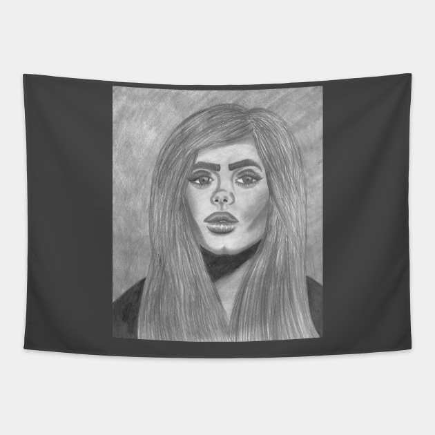 Female portrait Tapestry by ArtbySarahJ