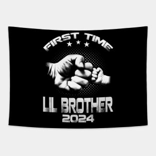 First Time Lil Brother Est 2024  Father's Day Tapestry