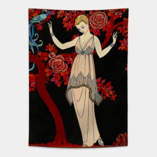 Fashion Illustartion - L'Arbre de science: Robe du soir de Doeuillet (1914) by George Barbier Tapestry