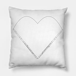 Black Flute Heart Pillow