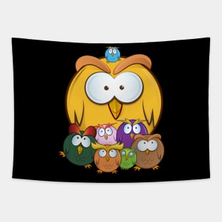 Angry Owls Tapestry