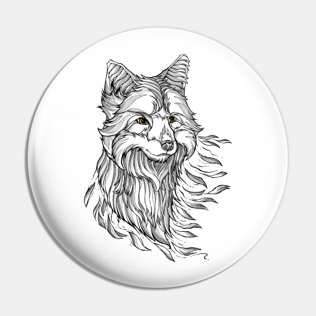 Fading Fox Pin by monochromefrog