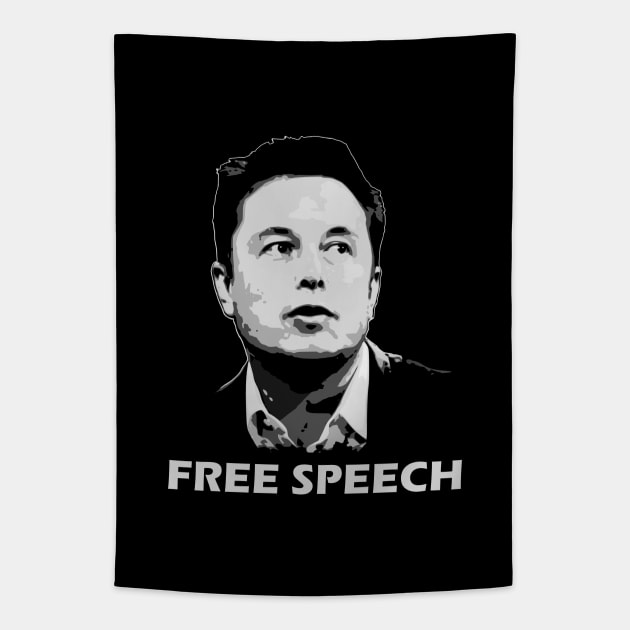 Elon Musk Free Speech Tapestry by Nerd_art