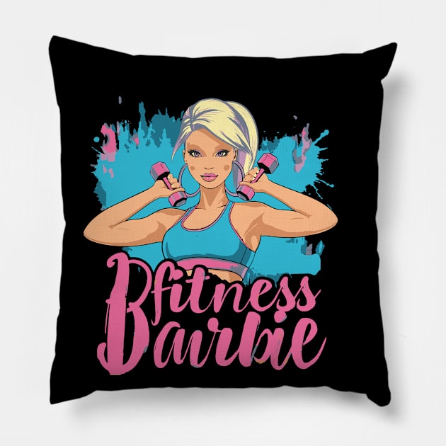 Fitness Barbie Vintage T-shirt 07 Pillow by ToddT