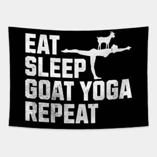 Eat Sleep Goat Yoga Repeat - Funny Yoga Lover Tapestry