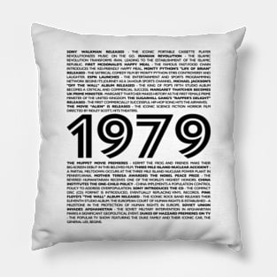 1979 Nostalgia Collection: Celebrate Your Birth Year with Iconic Moments Pillow