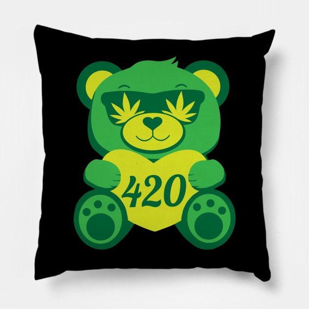 420 Bear Pillow by MightyShroom