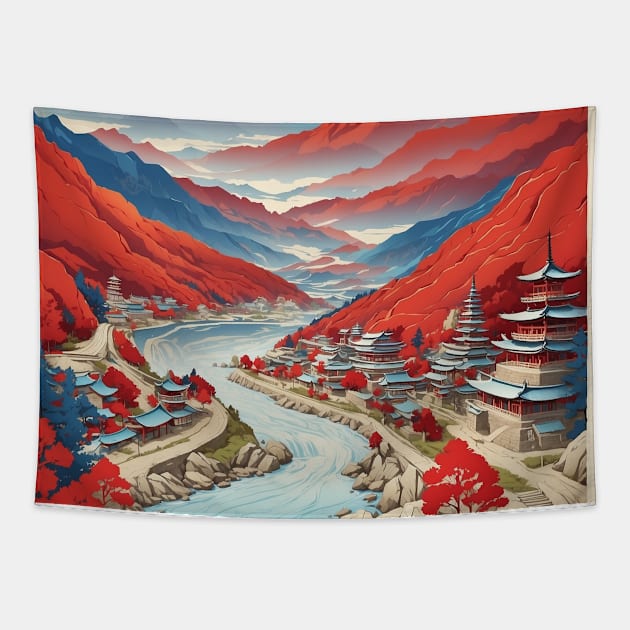 Gangwon South Korea Travel Tourism Retro Vintage Tapestry by TravelersGems