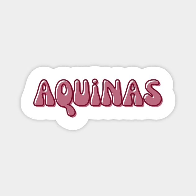Retro Groovy Aquinas College Magnet by opptop