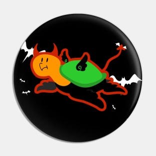 "Happy Halloween" Spooky Devil Turtle Pin