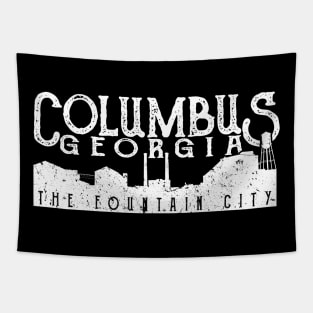 Columbus Georgia Retro Vintage Distressed Skyline Design Tapestry