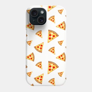 Cool and fun pizza slices pattern on white Phone Case