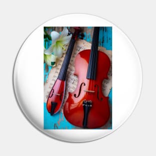 Pocket Violin And Full Size Violin Still life Pin