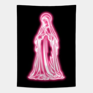 Pink Neon Virgin Mary Tapestry