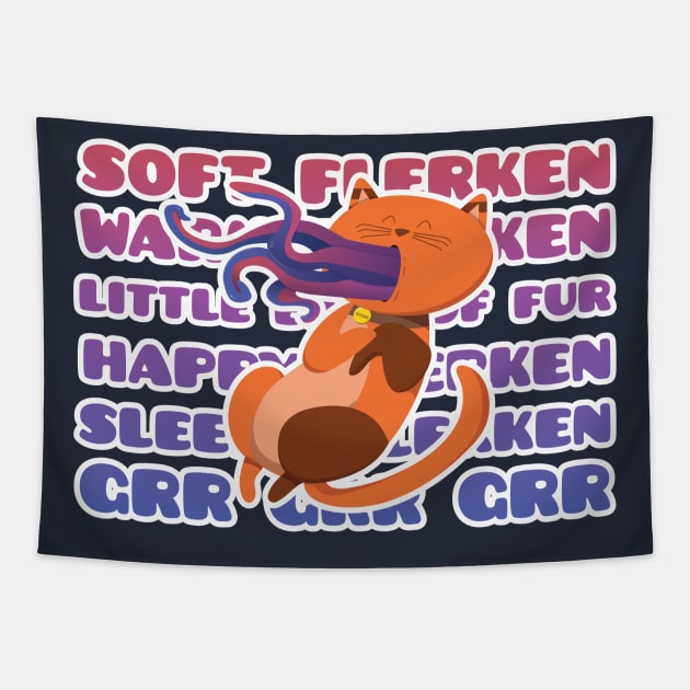 Soft Flerken, Warm Flerken Tapestry by duckandbear