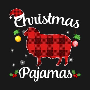 Sheep Buffalo Plaid Christmas Pajamas Funny Xmas Gift T-Shirt