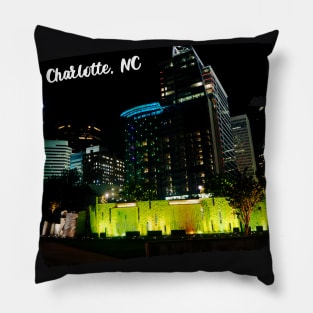 Cool photography of Charlotte North Carolina skyline pink sky sunset USA city break Pillow