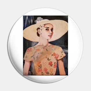 Audrey Hepburn Painting Pin