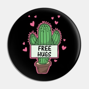 Free Hugs Cactus Pin