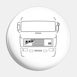 Classic ERF E Series heavy lorry black outline graphic Pin