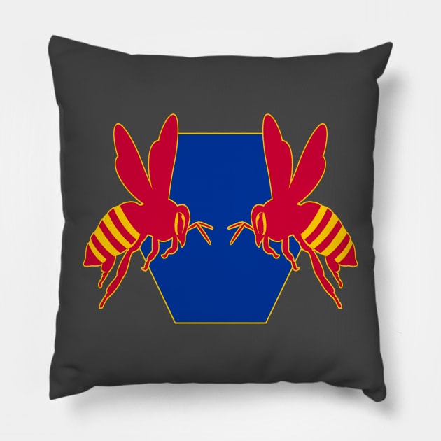 Red Bull Honeybees Pillow by Minty Corpse