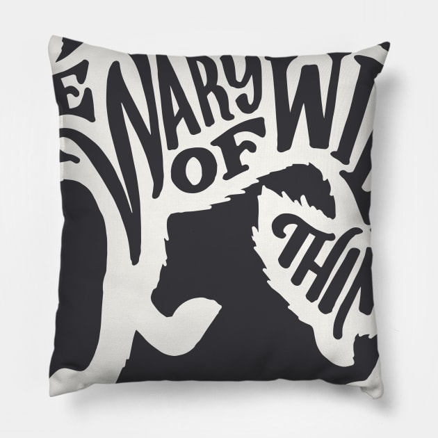 Wary of Wild Things Pillow by mscarlett