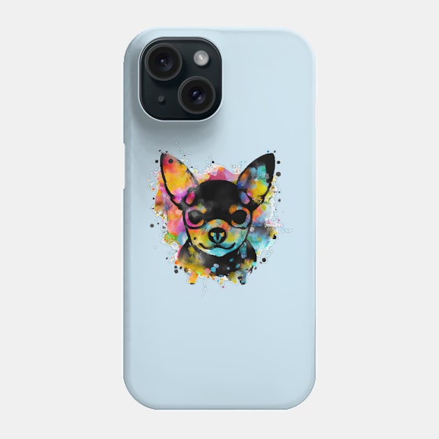 Cute Chihuahua Puppy Dog Colorful Artwork Phone Case by Furrban