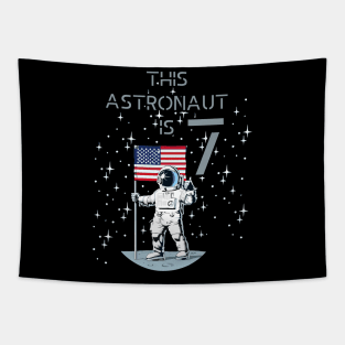 Kids 7th Birthday Astronaut Shirt Boys Gift 7 Year Old Space Geek Tapestry