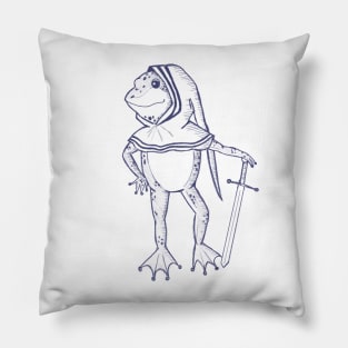 Sketch of a Medieval Frog Vintage style Pillow