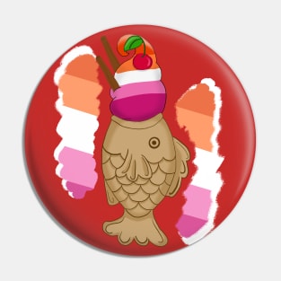 Pride Taiyaki Ice cream-Lesbian flag Pin