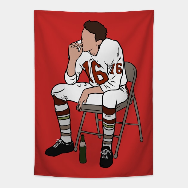 Len Dawson at Halftime Tapestry by rattraptees