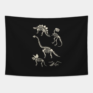 Dinosaur Fossils in Black Tapestry