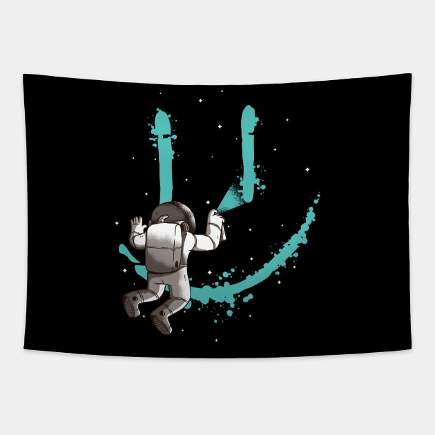 Happy Face Graffiti Astronaut Art Space Kids Tapestry by Upswipe.de