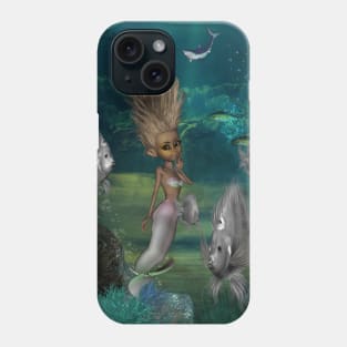 Cute mermaid with fantasy fish Phone Case