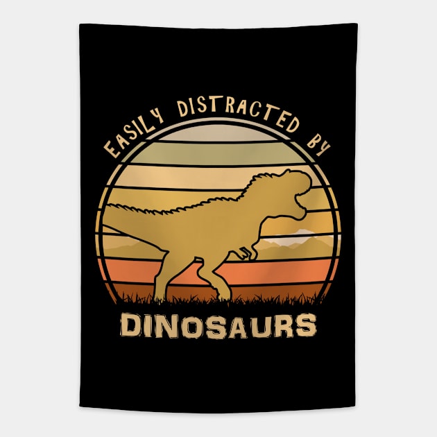 Easily Distracted By Dinosaurs Tapestry by Nerd_art