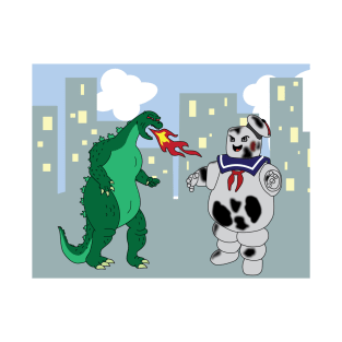 Godzilla vs Staypuft Marshmallo Man T-Shirt