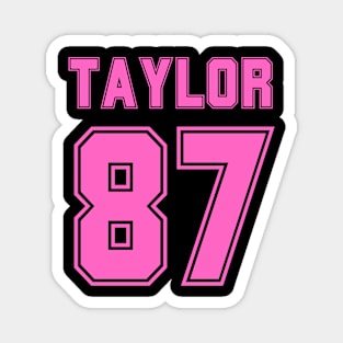 Pink Numbers Taylor 87 Magnet