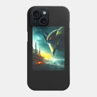 Human/Alien War - Capitol Invasion - AI Generated Sci Fi Concept Art - Phone Case