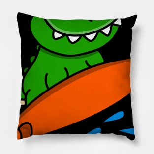 Surfing Crocodile Pillow