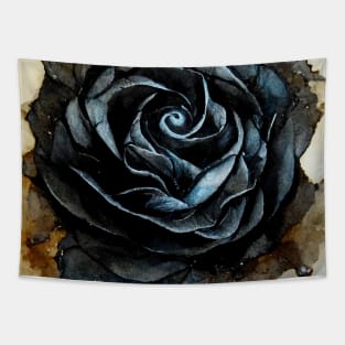 Black Rose Botanical Flower Tapestry