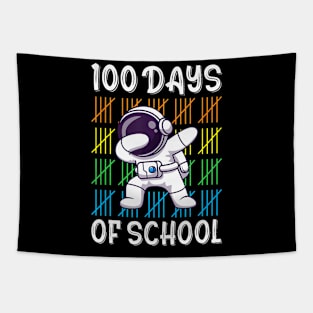 100th Day of School Boys Girls Kids Funny Dabbing Astronaut Tapestry