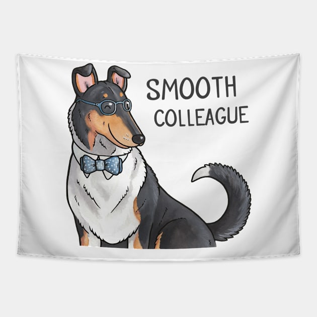 Smooth Colleague (Collie) Tapestry by animalartbyjess