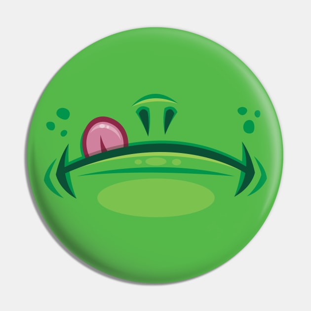 Cartoon Frog Mouth with Tongue Pin by fizzgig