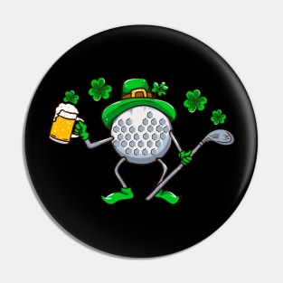 St Patricks Day Golf Golfing Beer Funny Humor Pin