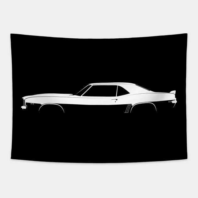 Chevrolet Camaro Z28 (1969) Silhouette Tapestry by Car-Silhouettes