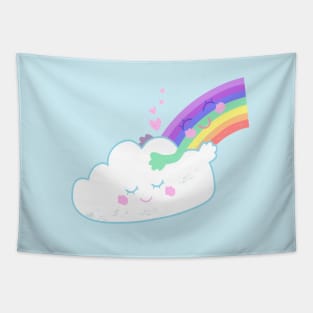 Best Friends Rainbow Cloud Hug Tapestry